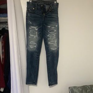 Ripped skinny jeans from American eagle.